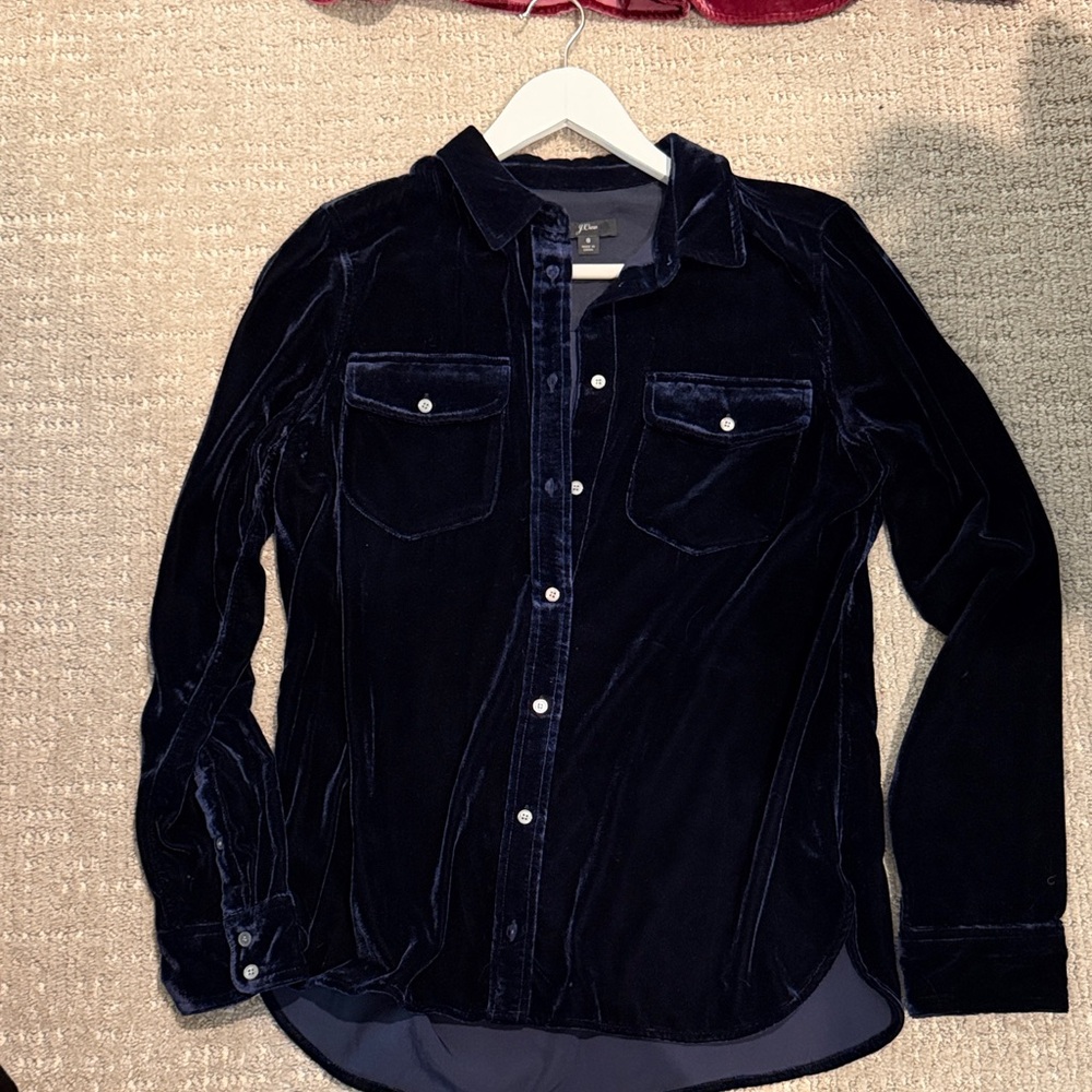 J. Crew Women's Dark blue Velvet Shirt